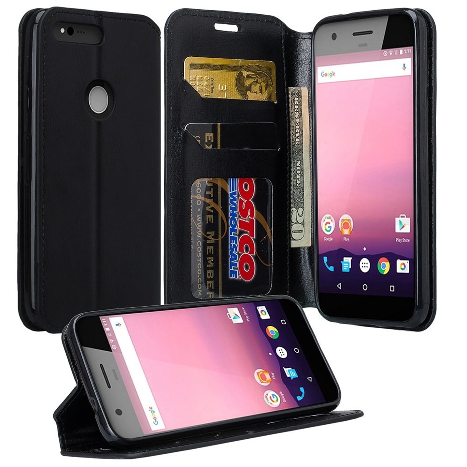 Protective Wallet Stand Case for Google Pixel Perfect Fit
