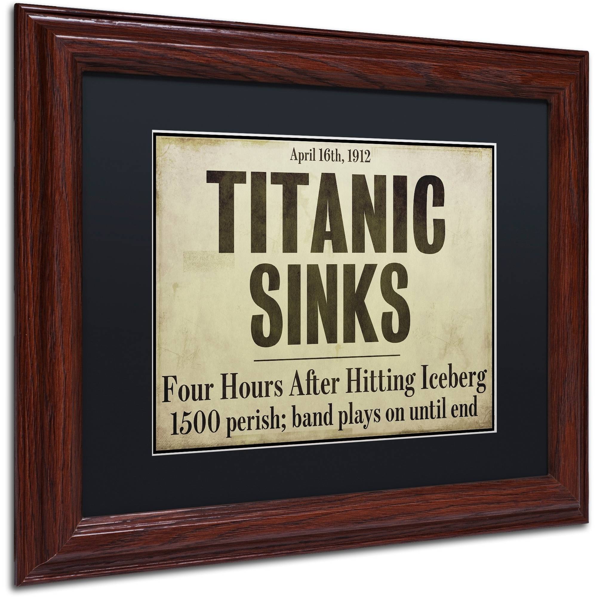 Trademark Fine Art "Titanic" Canvas Art by Color Bakery Black Matte, Wood Frame