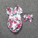 thumbnail image 3 of Body Para Bebé, Conjunto De Canastilla, Mono Sin Mangas Para Niño Pequeño, Diadema Con Estampado De Flores, Ropa De Dos Piezas Para Niños, Color Rosa Intenso Odeerbi  LM103-5592, 3 of 8