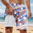 thumbnail image 2 of Tfken 250Th Anniversary Patriotic Casual Shorts For Men 4Th Of July America Independence Day Drawstring Star Print Shorts Two Layer Patriotic Male Fashion Clothes Summer Blue, 2 of 4
