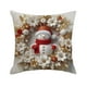 thumbnail image 2 of Funda de cojín navideña de lino | Funda de cojín para sofá de 45 x 45 cm | Estampado 3D de Papá Noel, reno, muñeco de nieve y árbol | Decoración en rojo, blanco y dorado, 2 of 5