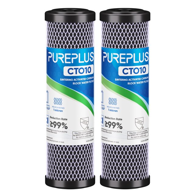 Cartucho de filtro de agua PUREPLUS, 1 micra, 2,5 x 10, paquete de 2