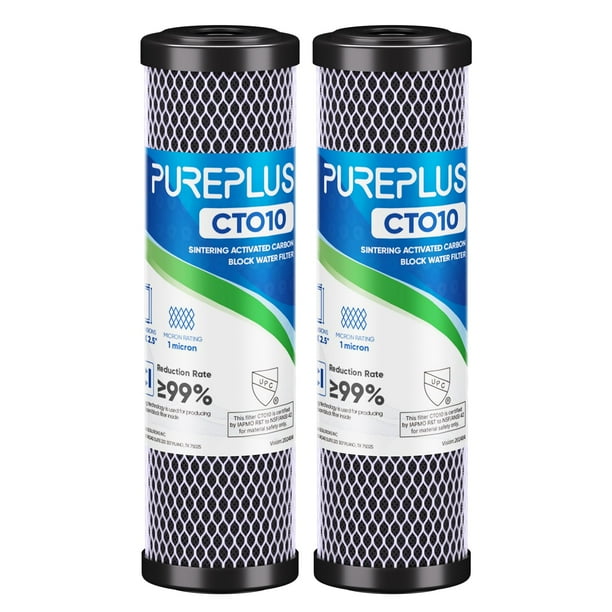 Cartucho de filtro de agua PUREPLUS, 1 micra, 2,5 x 10, paquete de 2