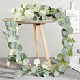 thumbnail image 4 of Guirlande Artificielle Eucalyptus Dollar Argent Feuilles d'Eucalyptus Guirlande de Couronne Vigne Fausse Verdure Guirlande Verte Arche de Mariage Guirlande de Fond pour Table Intérieur Extérieur, 4 of 8