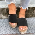 thumbnail image 6 of Summer Shoes for Women,Walking Sandals Women,Wedge Sandals,Women's Sandals,Sandals for Women Sandals Lightweight Non- Beach Pool Slope Heeled Slippers High Heeled Sandals,Black,5.5, 6 of 6