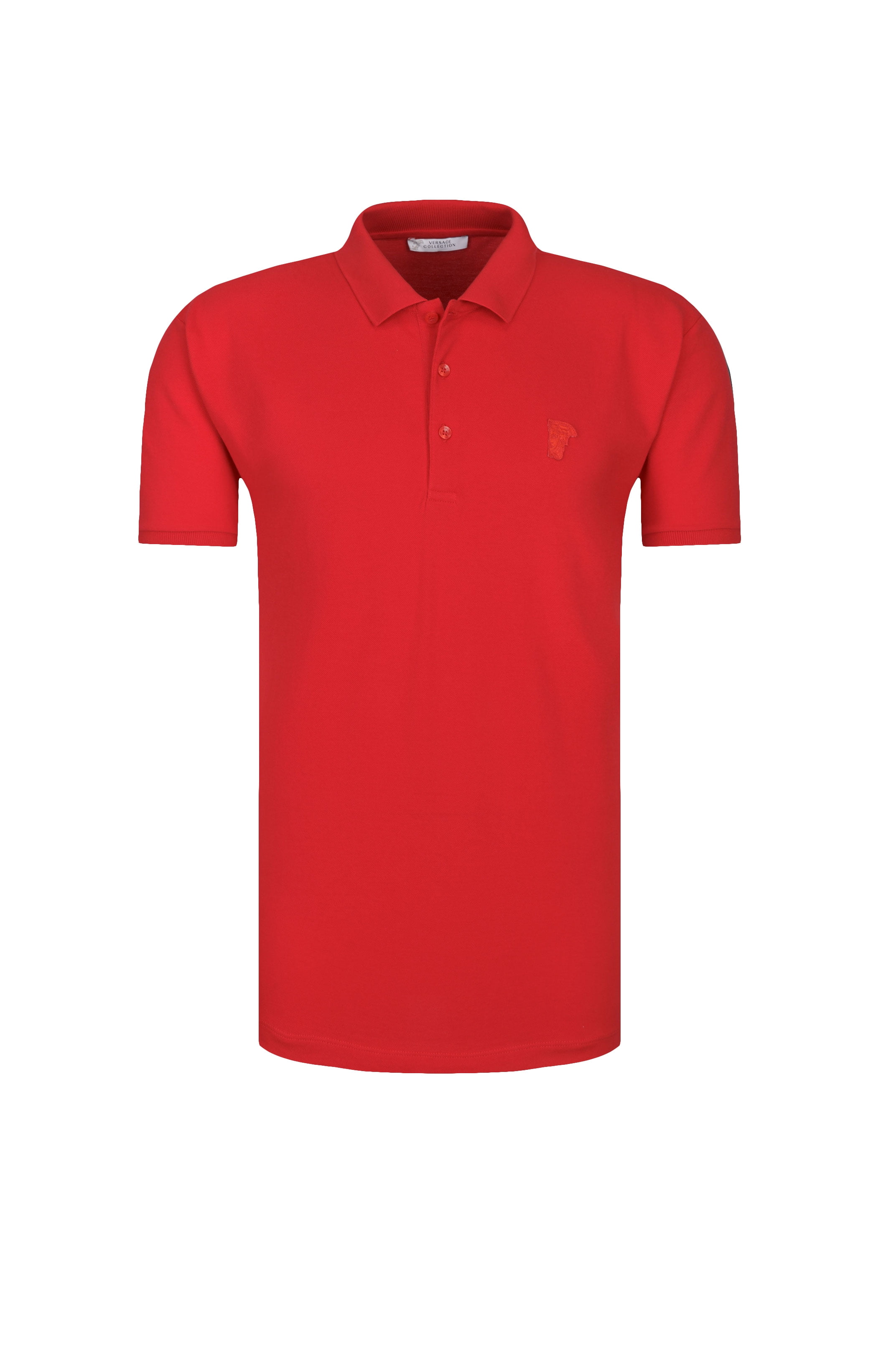 red versace polo shirt