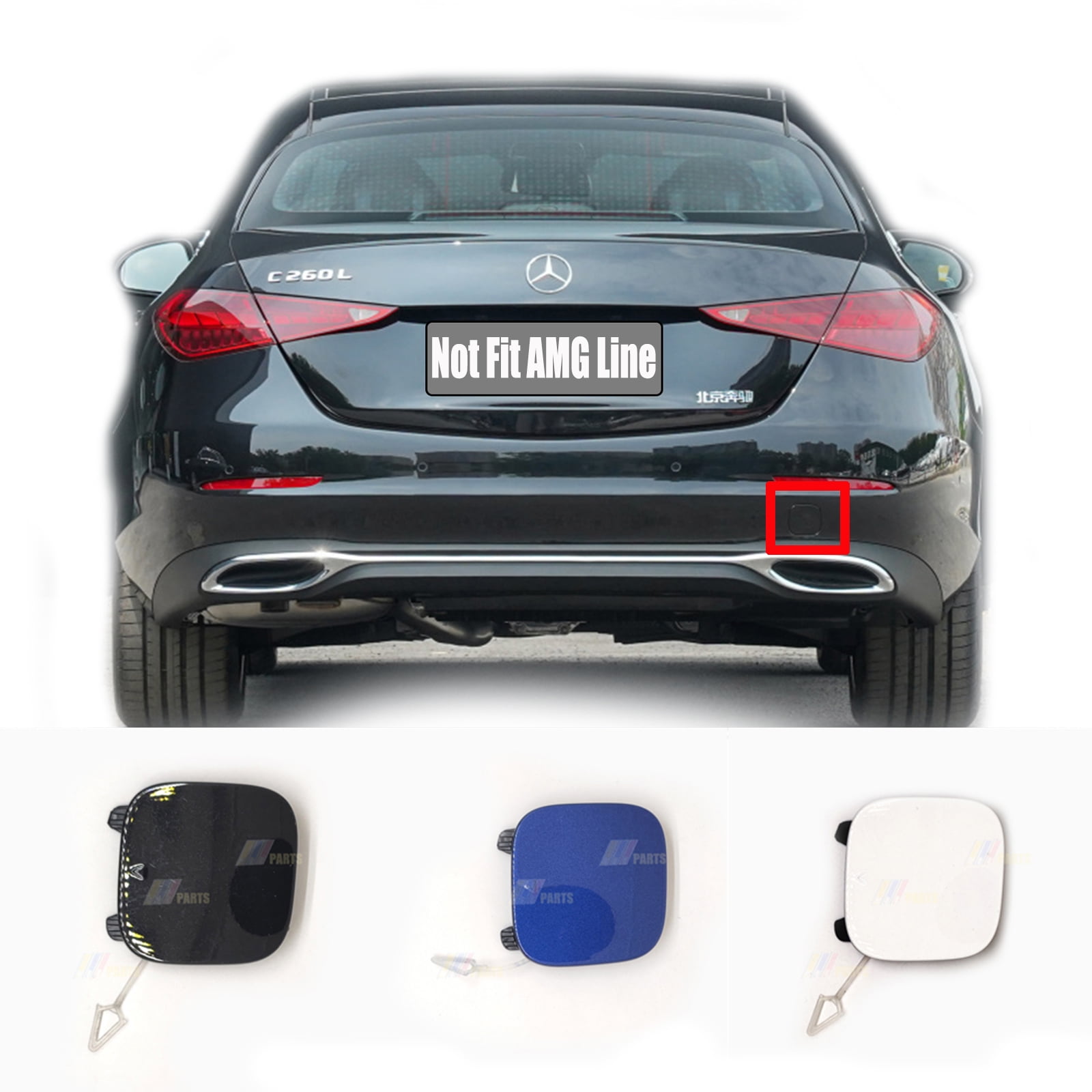 Trimla Rear Tow Cover for 2123 MercedesBenz CClass W206 Fit C180
