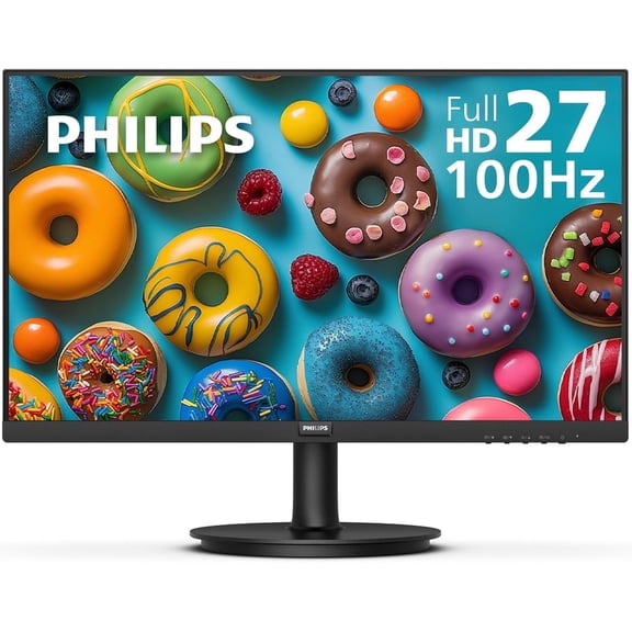 Restored Philips 271V8LBS 27" Computer Monitor FHD (1920x1080) 100Hz HDMI & VGA Port, VESA Compatible - Black (Refurbished)