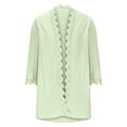 thumbnail image 4 of Cardigan Sweaters for Women Long Length 3/4 Sleeve Collarless Pleated Open Front Shrugs Elegant Fall Outfits, 4 of 6