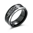 thumbnail image 4 of Bling Jewelry Mens Laser Etched Catholic Religious Black Christ Thorn Titanium Band Ring 8MM, 4 of 4
