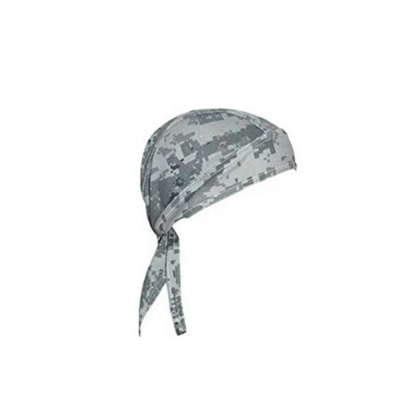 Greeniant Sombreros Gorras Pañuelo Bandana Protección solar rápida Hip Pop Transpirable Envoltura para la cabeza Casco Capucha interior para Ciclismo camuflaje gris