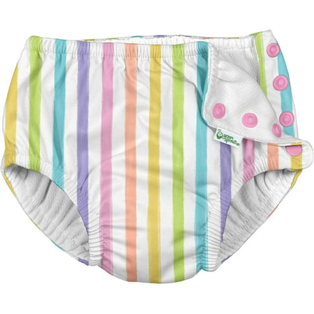 UPC: 0715418174075 | i Play Girls Reusable Absorbent Baby Swim Diapers Rainbow Stripe 6 Months