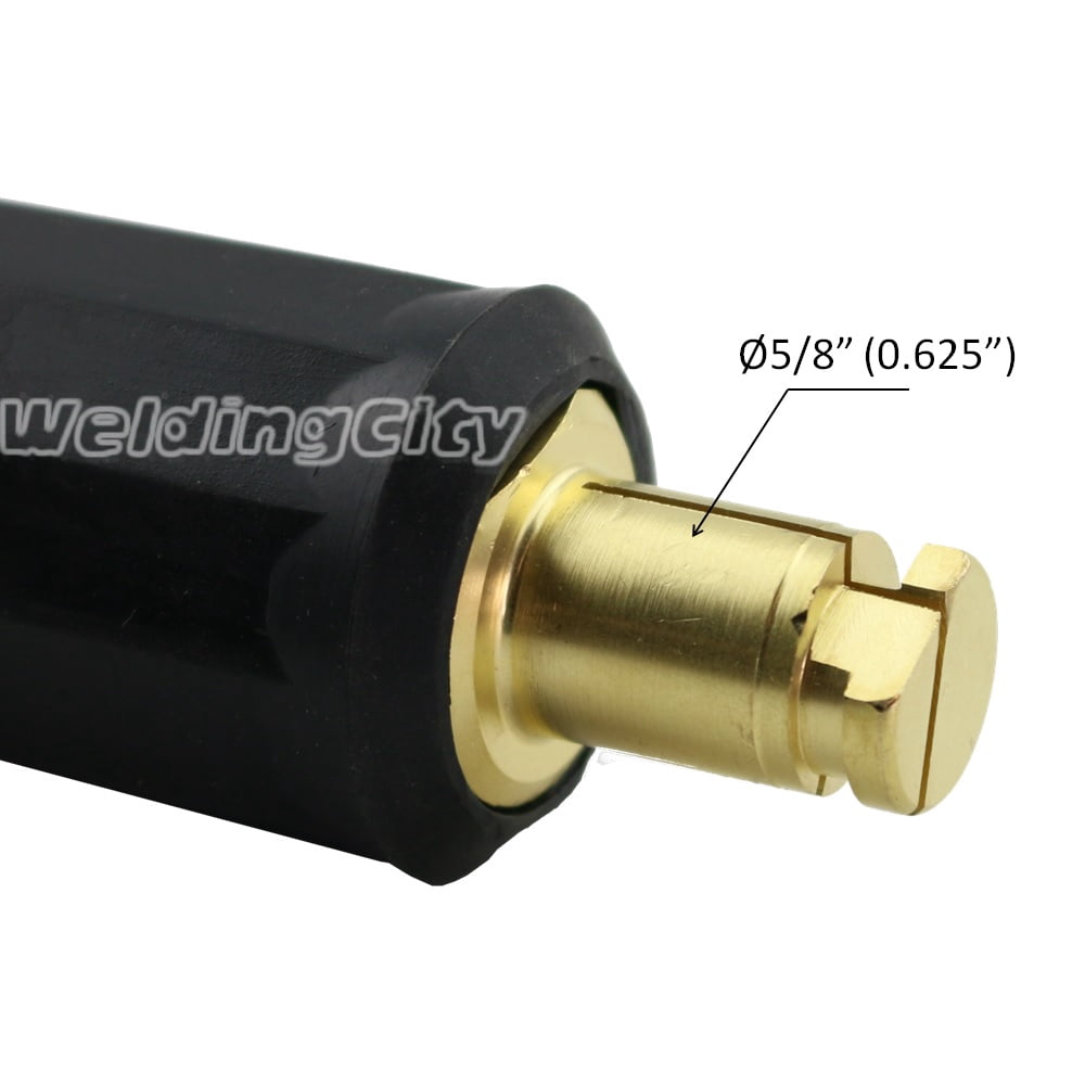 WeldingCity Tweco/Lenco Style Twist-Lock Insulated Male Connector and Female Terminal Adapter for Welding Cable #4-2/0 (25-50mm) in Miller Lincoln ESAB Welders