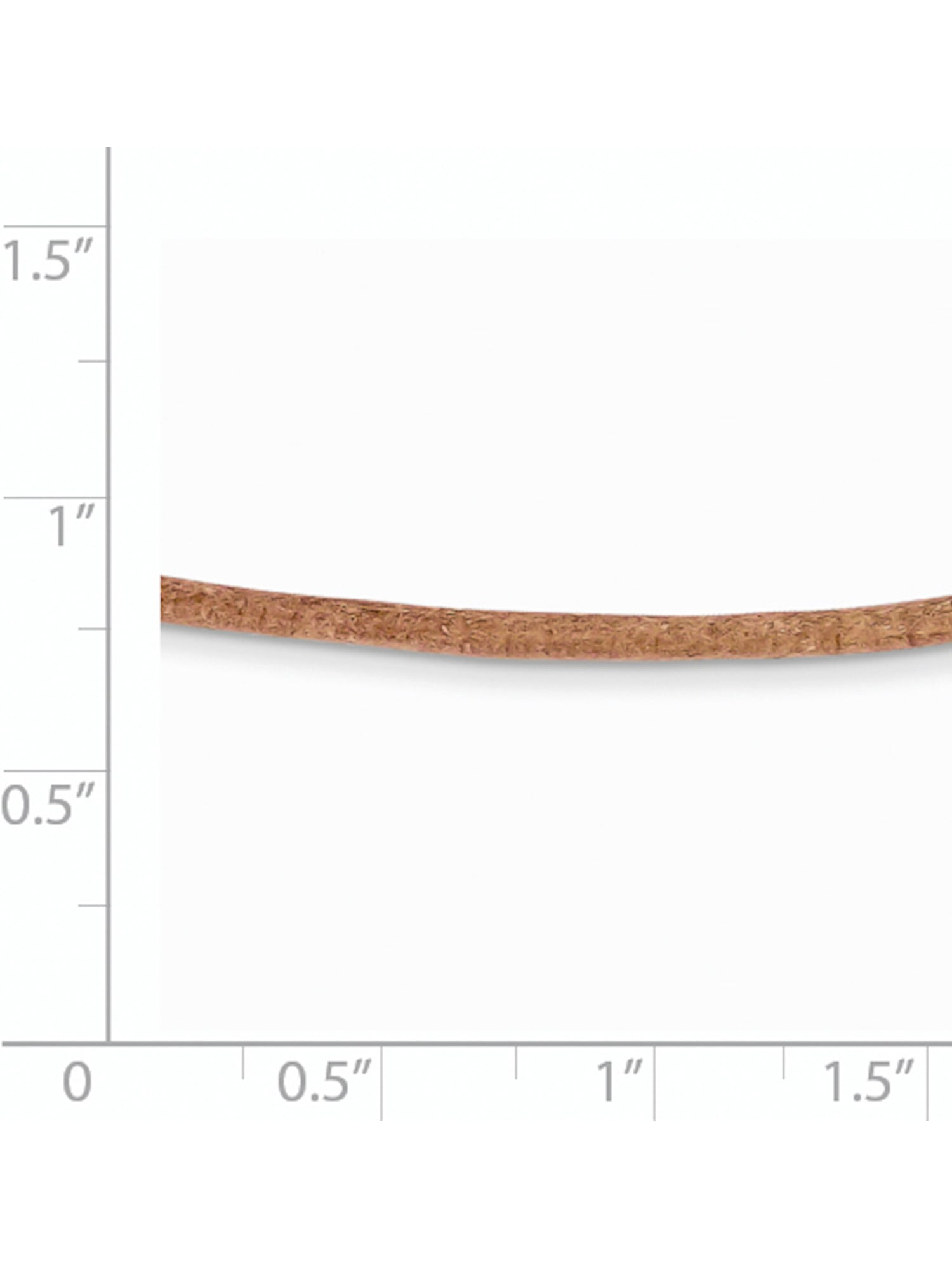 14K Yellow Gold 2mm 16In Natural Leather Cord Necklace (16 X 2) Made In United States xg263-16