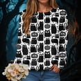 thumbnail image 2 of Xudanell Sweatshirt for Women Halloween Graphic Printing Crewneck Tops Fall Shirts Long Sleeve Sweaters for Womens Tops Grey S, 2 of 4