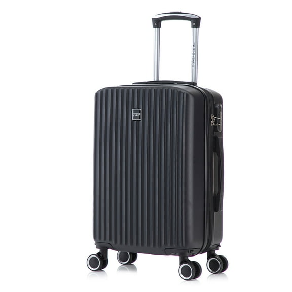 Maleta de Mano Rígida Expandible 10Kg Con Ruedas 360° y Forro Impermeable Ideal para Viaje y Cabina Negro