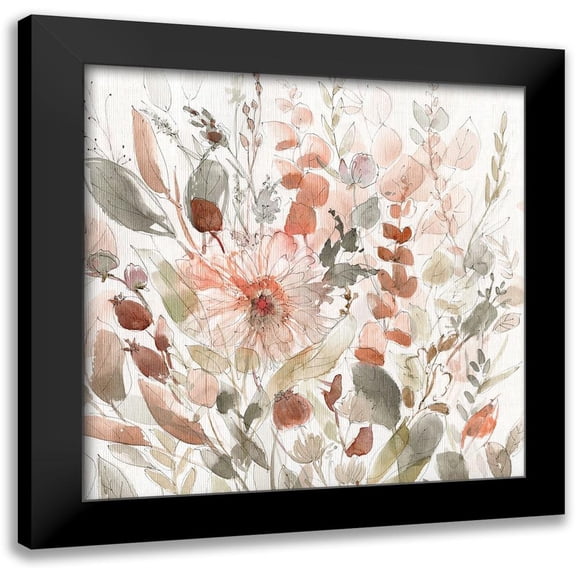 Robinson, Carol 12x12 Black Modern Framed Museum Art Print Titled - Wild Blush Garden