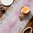 thumbnail image 3 of Summer Beach Starfish Table Runner 72 Inches, Pink Coastal Ocean Conch Wood Grain Bed Runner Dresser Scarves Tabletop for Indoor Outdoor Parties/Ceremony/Banquet, 14" x 72", 3 of 9