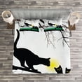 thumbnail image 3 of Ambesonne Animal Quilted Bedspread Set 3 Pcs, Mother Cat Kittens, Queen Size, Multicolor, 3 of 3