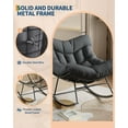 thumbnail image 5 of Outdoor Papasan Rocking Chair, Oversized Lounge Chair with Metal Frame, Patio Rattan Egg Rocker for Balcony Backyard Porch Bedroom, Grey, 5 of 7