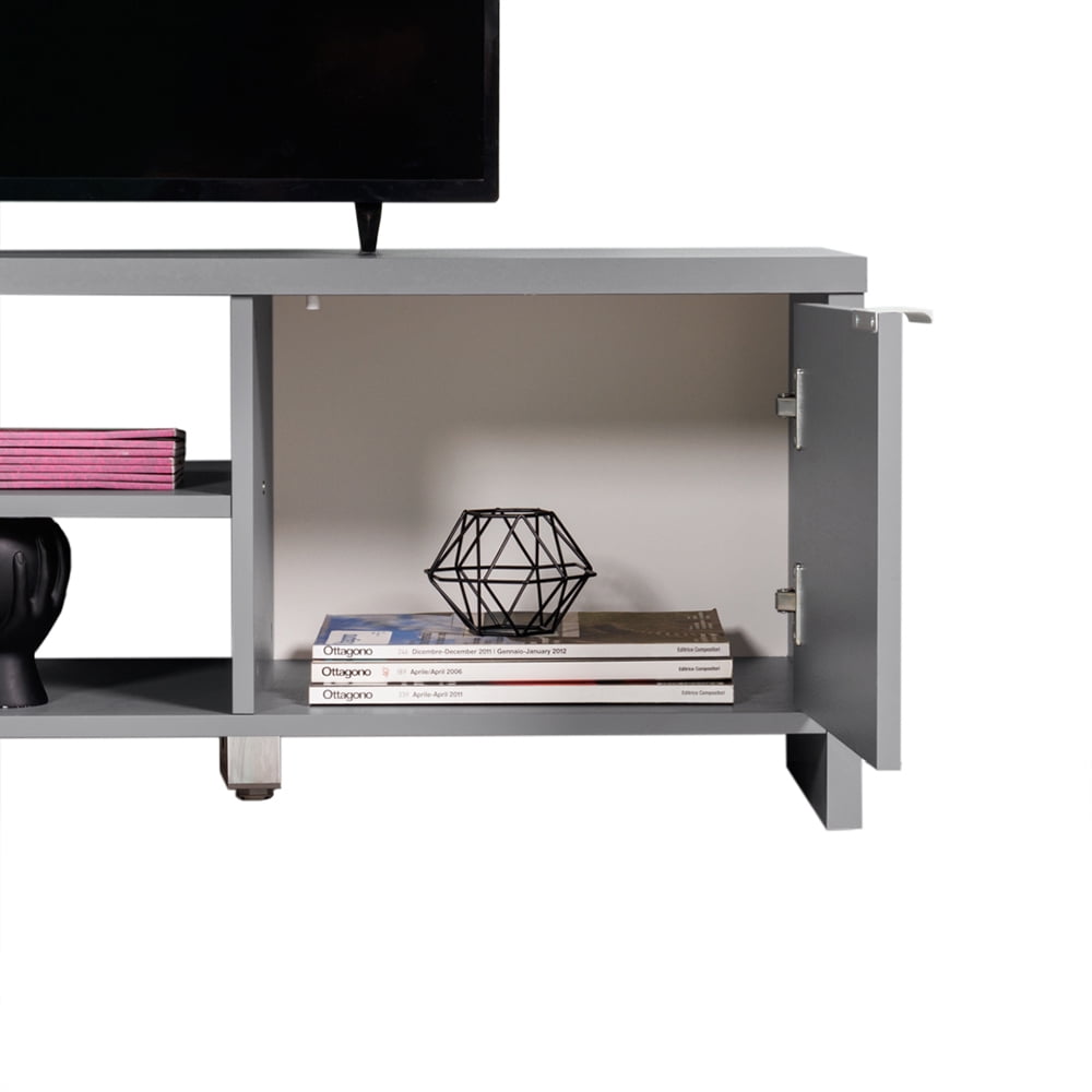 Madesa TV Stand with Cabinet Storage and Open Shelves for 55, 65 Inch Media Storage Gaming Media Console Living Room Entertainment Center  Wooden Television Cabinet - Grey