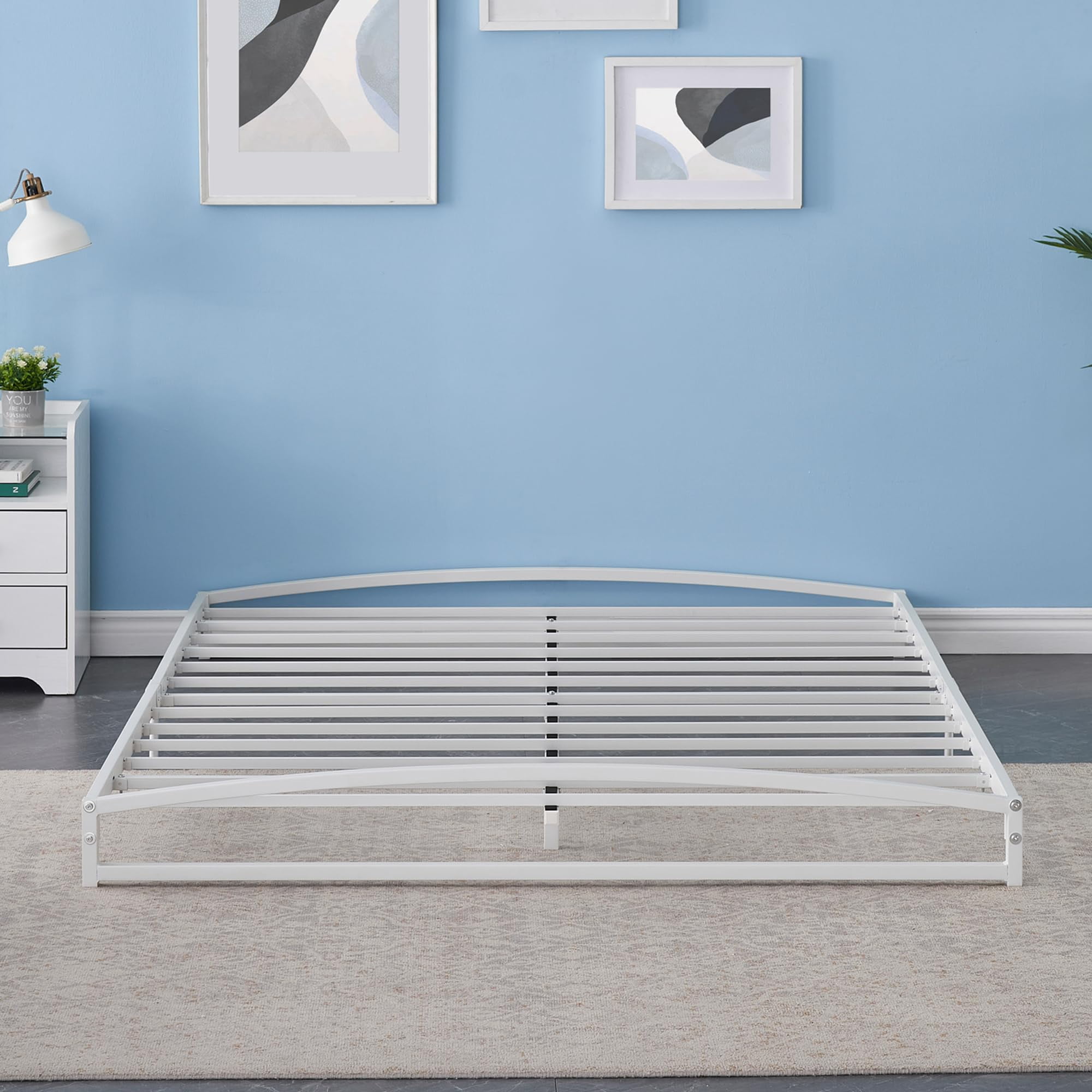 Ataucjin Low Bed Frame Full Size Heavy Duty Metal Twin Bed Frame Queen Size Platform Bed Frame King Bed Frame Mattress Foundation With Steel Slat Support No Box Spring Needed
