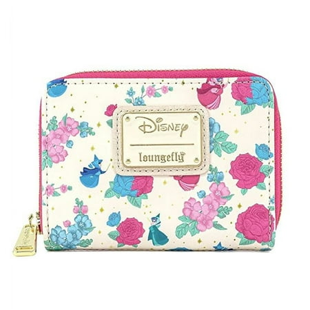 Loungefly Disney Sleeping Beauty Floral Fairy Godmother All Over Print Zip Around Wallet