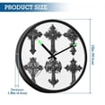 thumbnail image 3 of Indoor 12' Voice-Activated Luminous Decoration Wall Clock With LED Night Light Black Gothic Cross Illustrations, 3 of 8