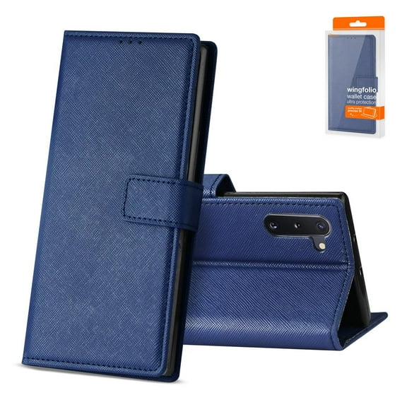 SAMSUNG GALAXY NOTE 10 Phone Cases, PU Leather Wallet Phone Cover with Credit Card Slots Pouch for SAMSUNG GALAXY NOTE 10 3-In-1 Wallet Case In BLUE