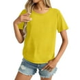 thumbnail image 2 of ameIAEA Short Sleeve Shirts for Women Summer Crewneck Casual Tees Solid Color Basic Tops, 2 of 7