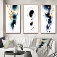 thumbnail image 1 of Designart "Heartbeat Rhapsody Turquoise and Gold Ink Cloud II" Abstract Painting Framed Wall Art Set Of 3 - Turquoise Modern Frame Canvas Set For Living Room Decor, 1 of 6