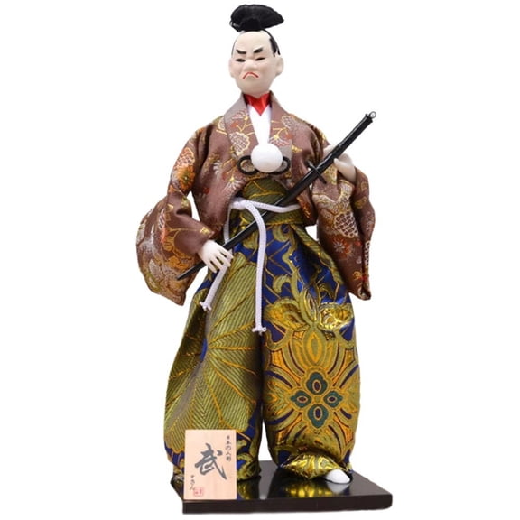 Jiibva Japanese Samurai Figurines, Traditional Japanese Ornament, Warrior Statue, Dollhouse Samurai Doll Statue Japanese Ninja Figure Sushi Restaurant Home Decor