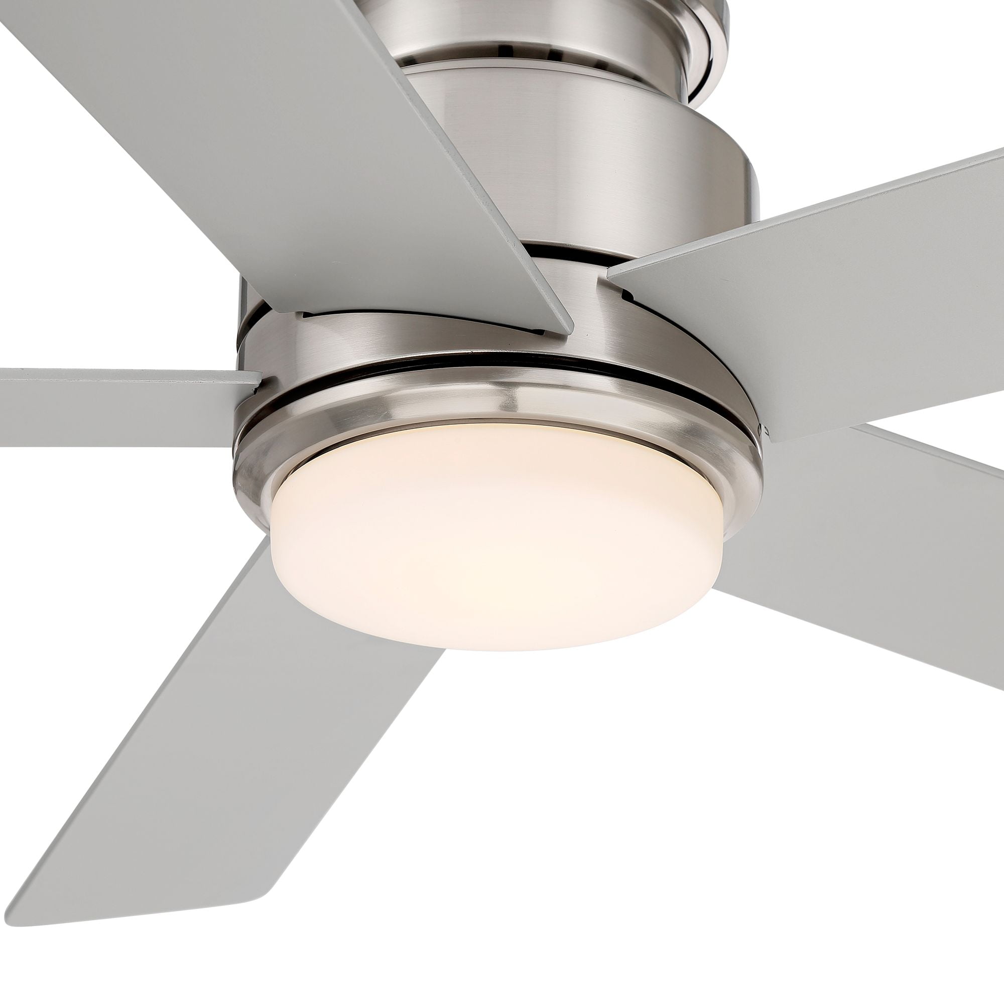 52" Casa Vieja Grand Palm Modern Indoor Outdoor Hugger Ceiling Fan with Dimmable LED Light Remote Control Brushed Nickel Damp Rated for Patio Exterior