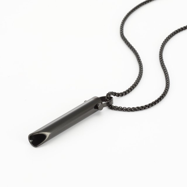 Collar con colgante de mindfulness que ajusta la respiración, presión lenta, anillo de tubo redondo, joyería, meditación estereoscópica, accesorios de acero de titanio