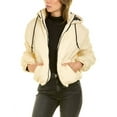 thumbnail image 2 of Therapy Women's Warm Ladies Oversized Puffer Down Long Sleeve Jacket With A Hood And Zip-Off White-Medium, 2 of 3