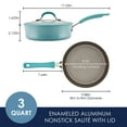 thumbnail image 6 of Rachael Ray Cook + Create 3 Qt Aluminum Nonstick Saute Pan with Lid, Agave Blue, 6 of 10