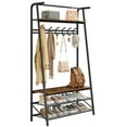 thumbnail image 2 of Ourlova 39.4" Entryway Hall Tree, Coat Rack Shoe Bench, Top Shelf, Hooks, Metal Frame, 350lb Capacity, 2 of 7