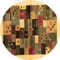 thumbnail image 1 of Ahgly Company Indoor Round Abstract Brown Contemporary Area Rugs, 5' Round, 1 of 4