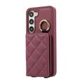 thumbnail image 4 of Crossbody Wallet Case for Samsung Galaxy S22 with Make-up Mirror, PU Leather Lanyard Purse Magnetic Clasp Card Holder, Flip Kickstand Shockproof Phone Cover for Samsung Galaxy S22, Winered, 4 of 7
