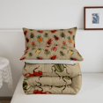 thumbnail image 5 of Erosebridal Dreamy Beetles Queen Comforter Set,Graceful Theme Comforter Sets Queen,Tan Red,Light Gray Reversible,3 Pieces,1 Comforter and 2 Pillowcases, 5 of 7