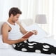 thumbnail image 5 of Balery Black and White Polka Dot Pantalones de pijama para hombre, pijama ultraligero, pantalón de descanso-Medium, 5 of 6