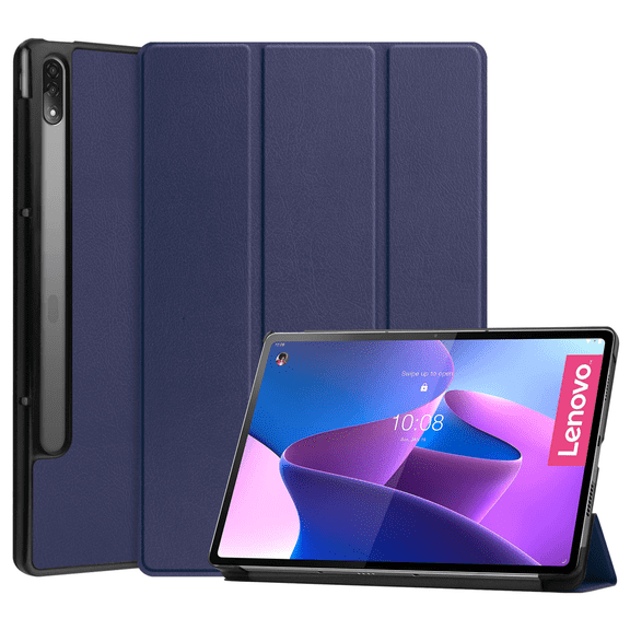 For Lenovo Tab P12 Pro Cover with Pen Holder 12.6" Shockproof Cover Tri-Fold Stand Folio Smart Cover for Lenovo Tab P12 Pro 12.6" Dark Blue