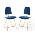 thumbnail image 2 of Modway Ponder Counter Stool Performance Velvet Set of 2 in Navy, 2 of 10