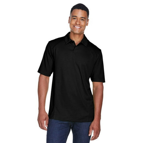 North End 88632 Men's Recycled Polyester Performance Pique Polo-Black-2XL