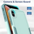 thumbnail image 4 of for iPhone X/iPhone Xs Case: Dual Layer Protective Heavy Duty Cell Phone Case Shockproof Rugged Bumper Tough with Screen Protector - Military Grade Drop Tested for Appple iPhone X/iPhone Xs, Green, 4 of 16