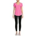 thumbnail image 2 of No Boundaries Women's Junior's Brushed V-Neck Short Sleeve T-Shirt, 2 of 5