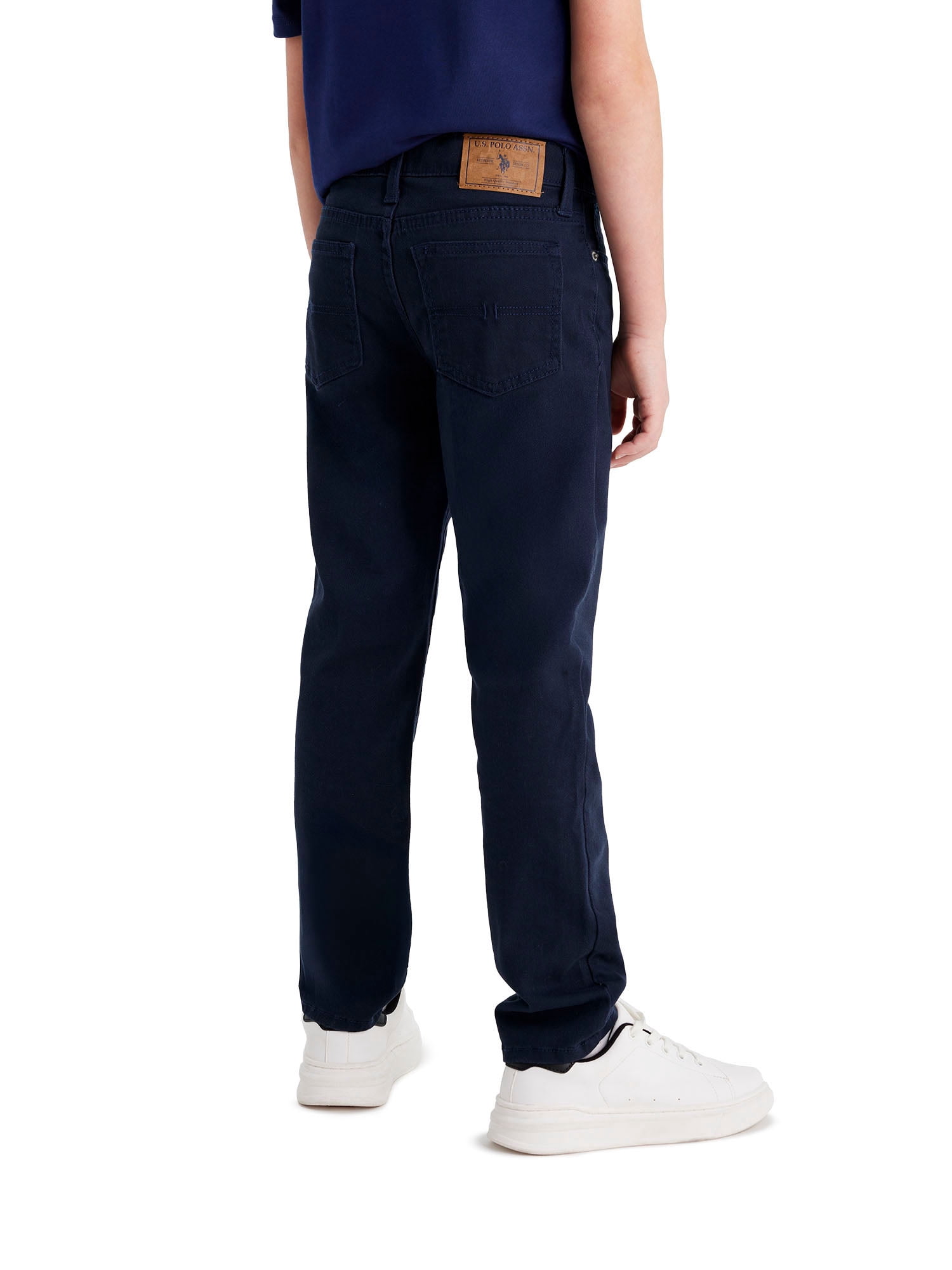 U.S. Polo Assn. Boys Stretch Twill 5-Pocket Straight Fit Pant, Sizes 4-18