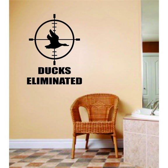 Ducks Eliminated Letters With Geese Wild Bird Animal Hunting Hunter picture Art Girl Ladies Sticker Vinyl Wall Decal 8 X 16 Inches