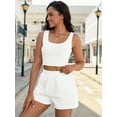 thumbnail image 3 of DARING DIVA Women's 2 Pcs Casual Outfit Set with Tank and Shorts S White, 3 of 7