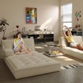 thumbnail image 6 of 81.5'' Sofa Bed Convertible Sleeper Sofa, Akaber Oversized Pull Out Couch with Fixed-Shape Frame, 2 Pillows, Corduroy Plush Lounge for Living Room, 6 of 7